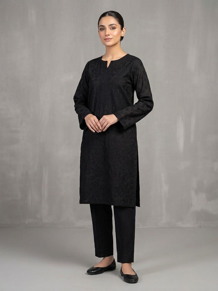 Embroidered 2 Piece Lawn Suit Slate Charcoal