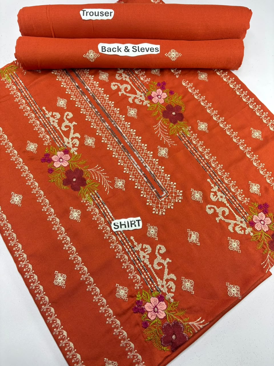 Rust Embroidered 2-Piece Suit