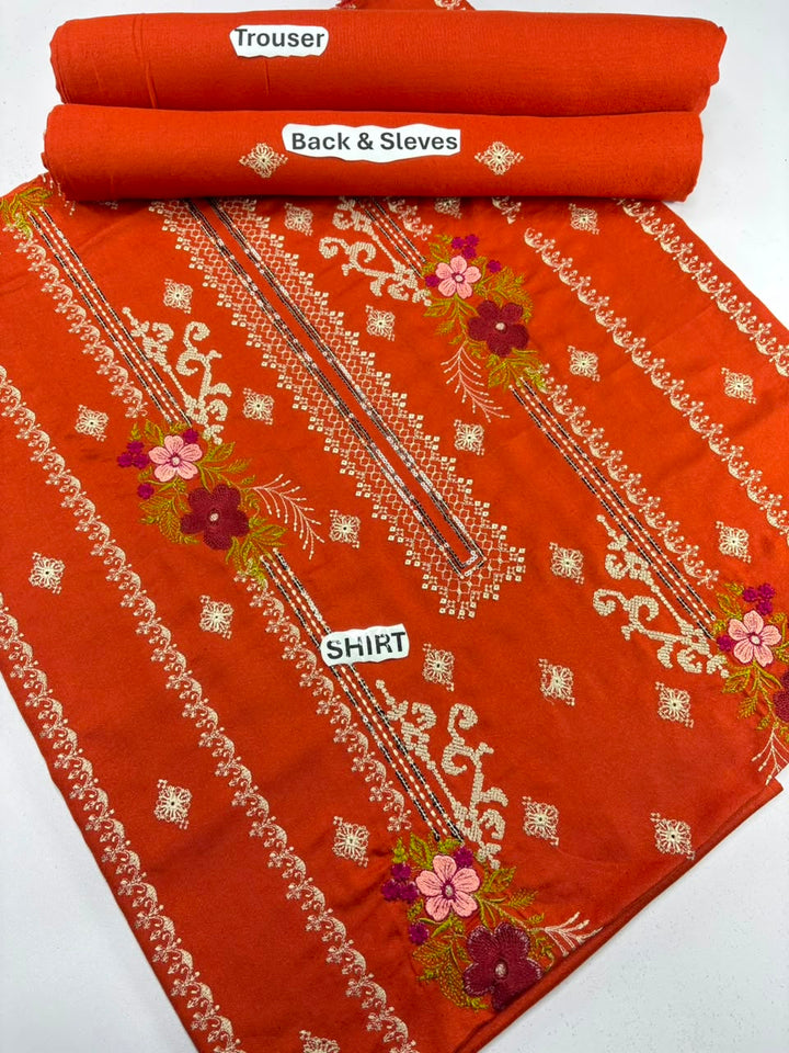 Rust Embroidered 2-Piece Suit