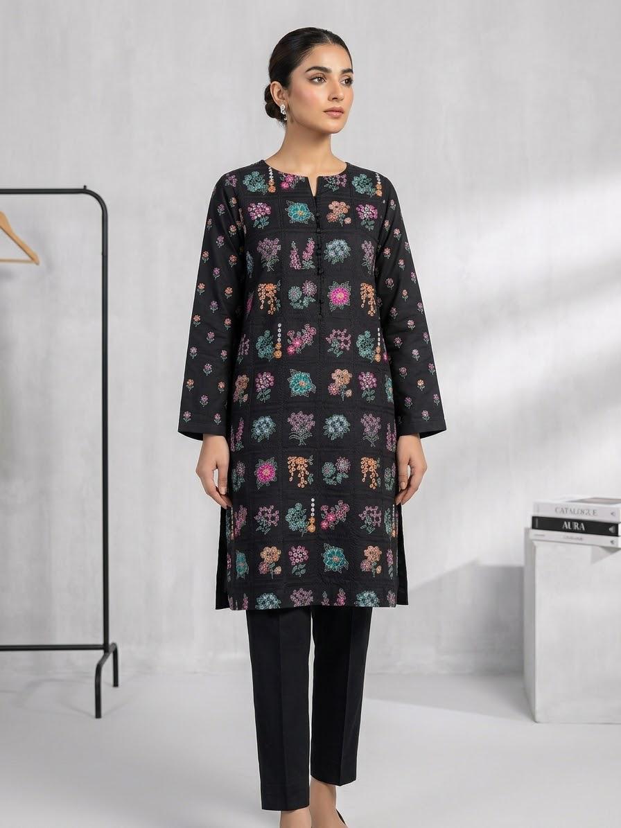 Bareeze Embroidered 2 Piece Lawn Jet Black