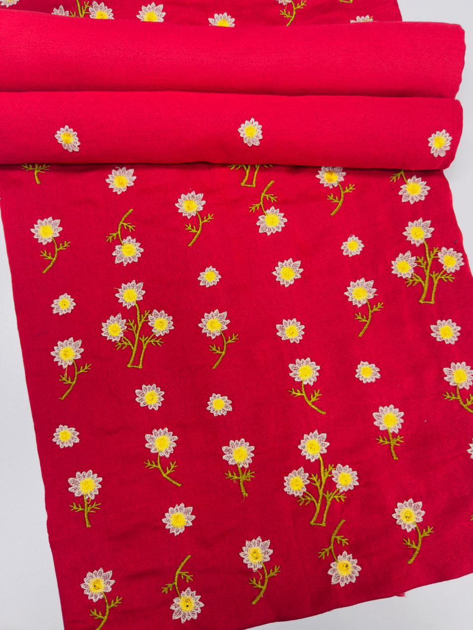 Unstitched bareeze Karandi 2 piece  Shocking pink