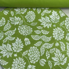 All Over Floral Embroidered 2 Piece Lawn Suit Olive Green