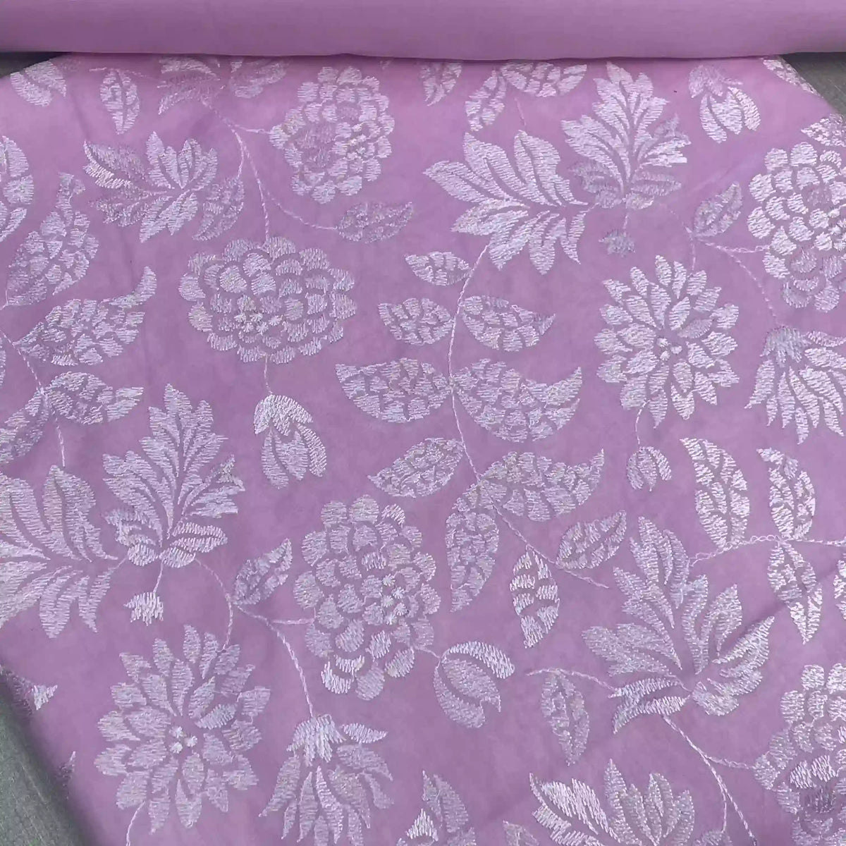All Over Floral Embroidered 2 Piece Lawn Suit Soft Lilac