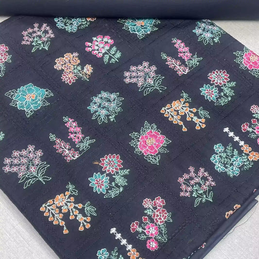 Bareeze Style Floral Motif Embroidered 2 Piece Lawn Jet Black