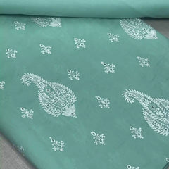 Embroidered Paisley Motif Lawn 2 Piece Unstitched Suit Mint Green