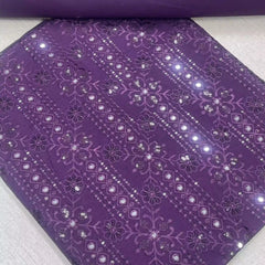 Sequined Delicate Embroidered 2 Piece Lawn Suit Plum Purple