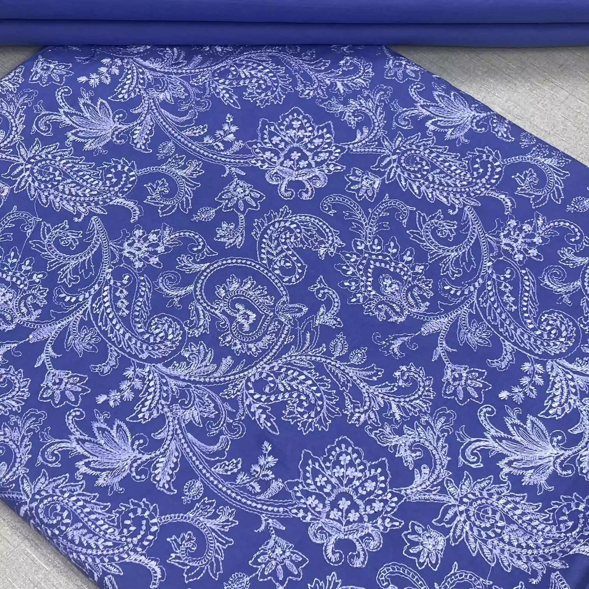 Classic Delicate Fine Embroidered 2 Piece Lawn Cornflower Blue