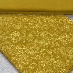 Intricate Ornamental Embroidered 2 Piece Lawn Mustard Gold