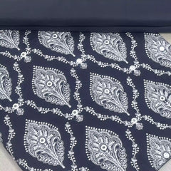 Damask Geometric Lace Embroidered 2 Piece Lawn Midnight Blue