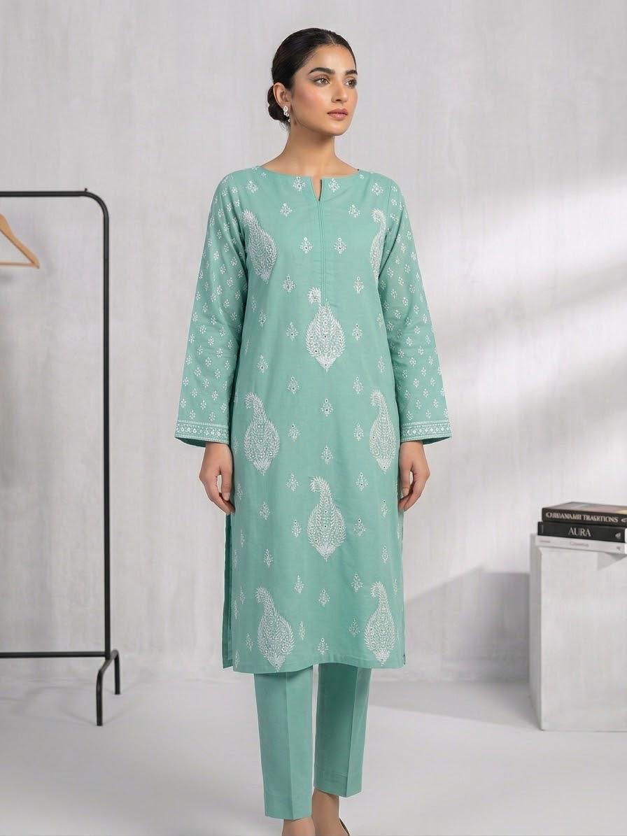 Embroidered Lawn 2 Piece Suit Mint Green