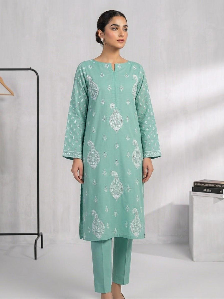 Embroidered Lawn 2 Piece Suit Mint Green