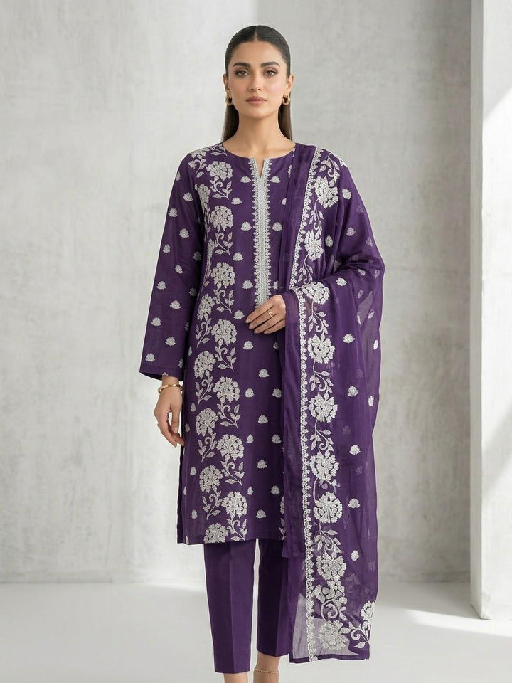 Graceful Floral Embroidered Lawn Suit