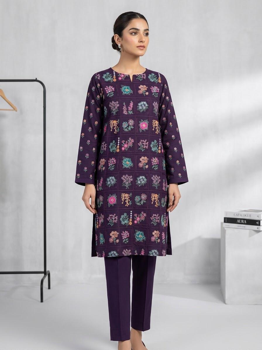 Bareeze Embroidered 2 Piece Lawn Deep Purple