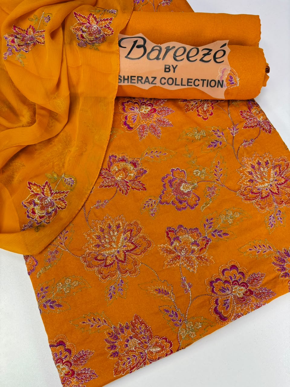 Mustard Embroidered 3-Piece Suit