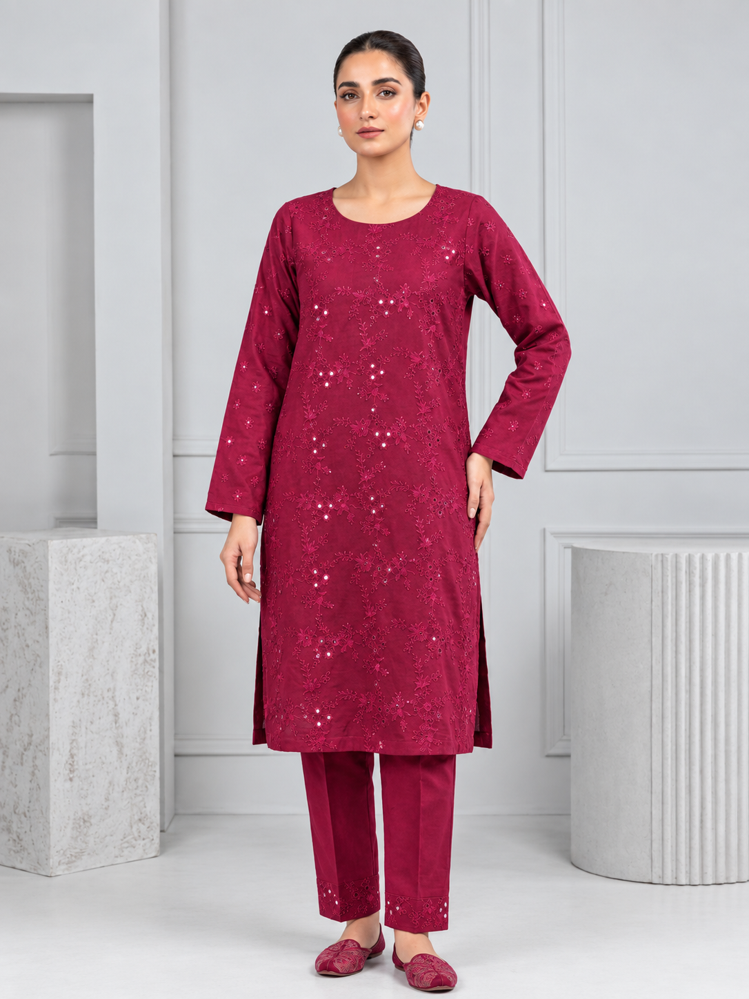 Karandi 2 piece shocking pink