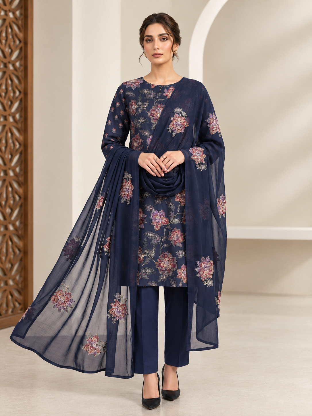 Embroiedred Karandi 3 Piece