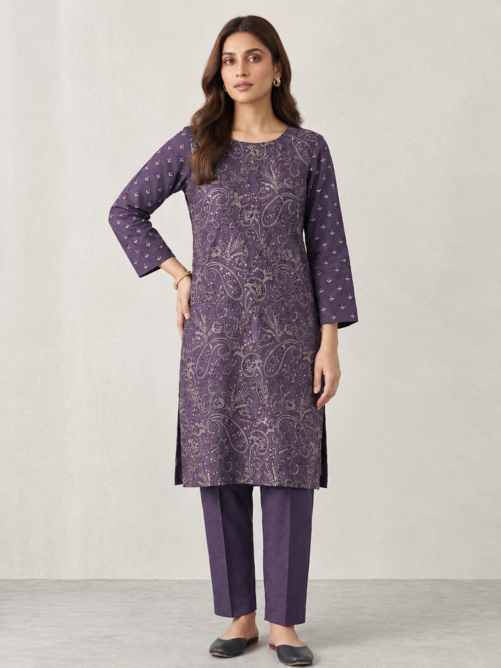 Karandi 2 piece (PLUM)